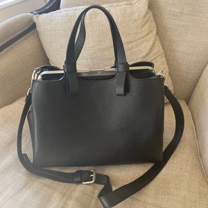 Black Genuine Leather purse made in Italy